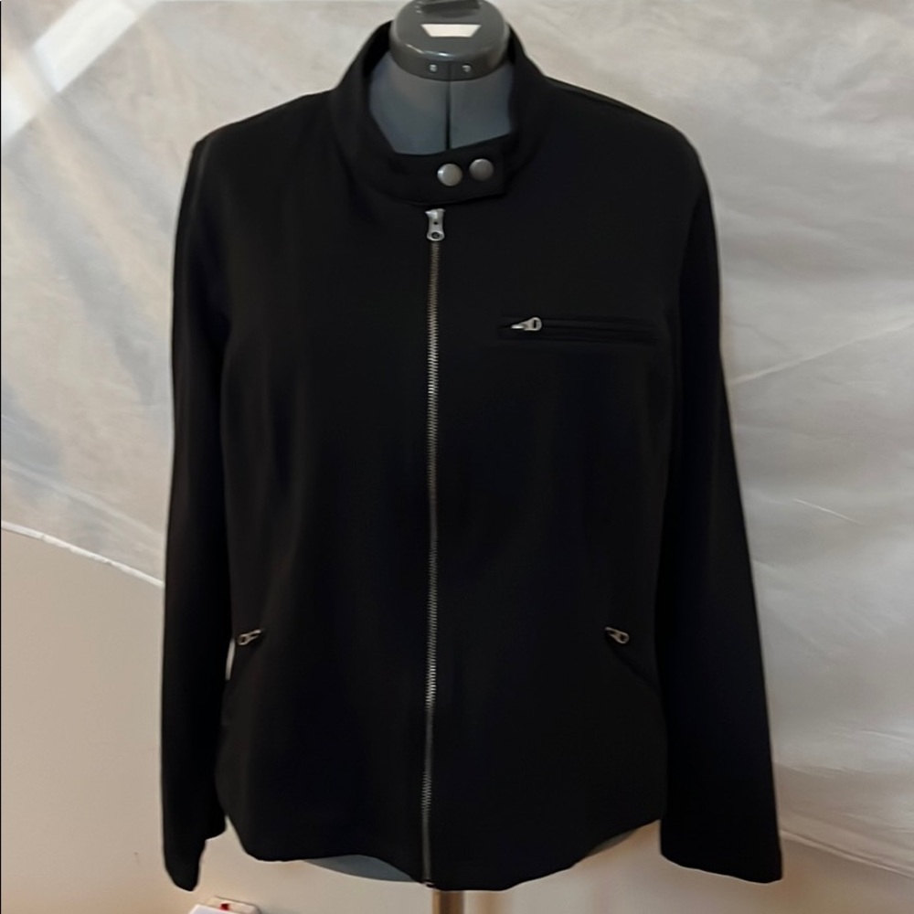 Lane Bryant Womens plus Sz 24 Black Zip Jacket